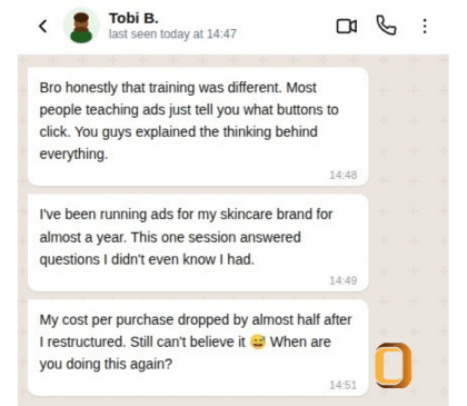 Ad training testimonial