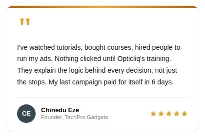 Ad training testimonial