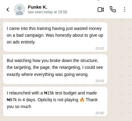 Ad training testimonial
